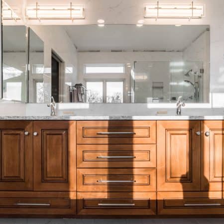 Stunning new Bathroom with modern cabinetry and lighting
