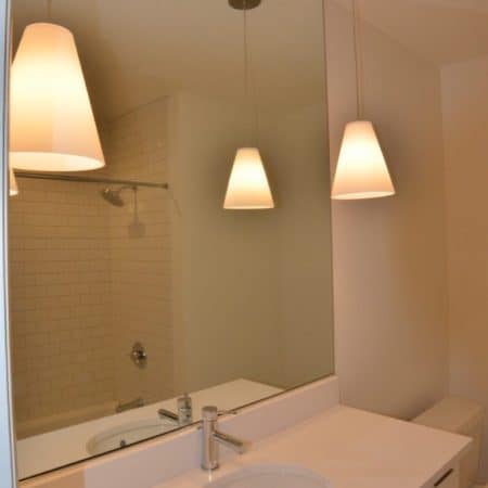 small bathroom remodel with lighting