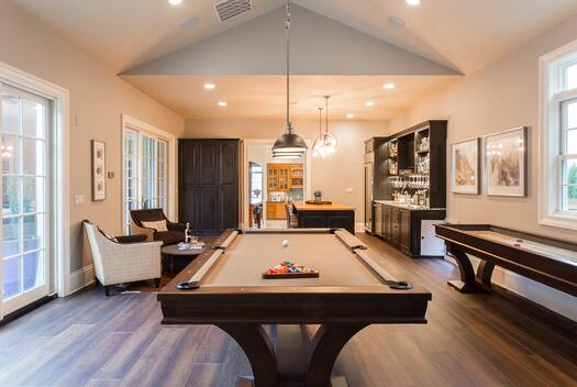 basement remodels in illinois with pool table and game room
