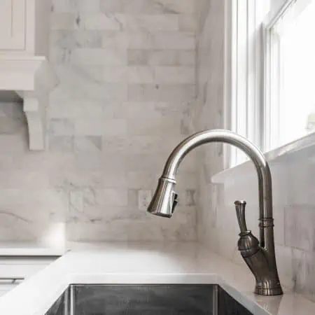 beautiful kitchen sink in white kitchen