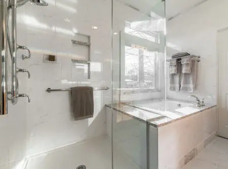 luxurious master bathroom renovation in aurora