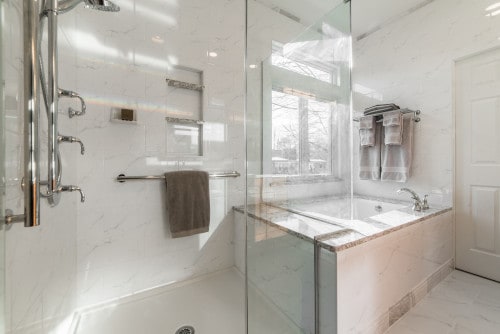 luxurious master bathroom renovation in aurora