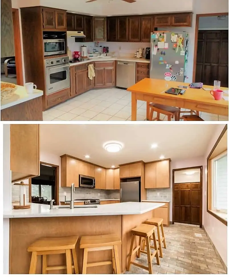 before after sycamore kitchen remodel