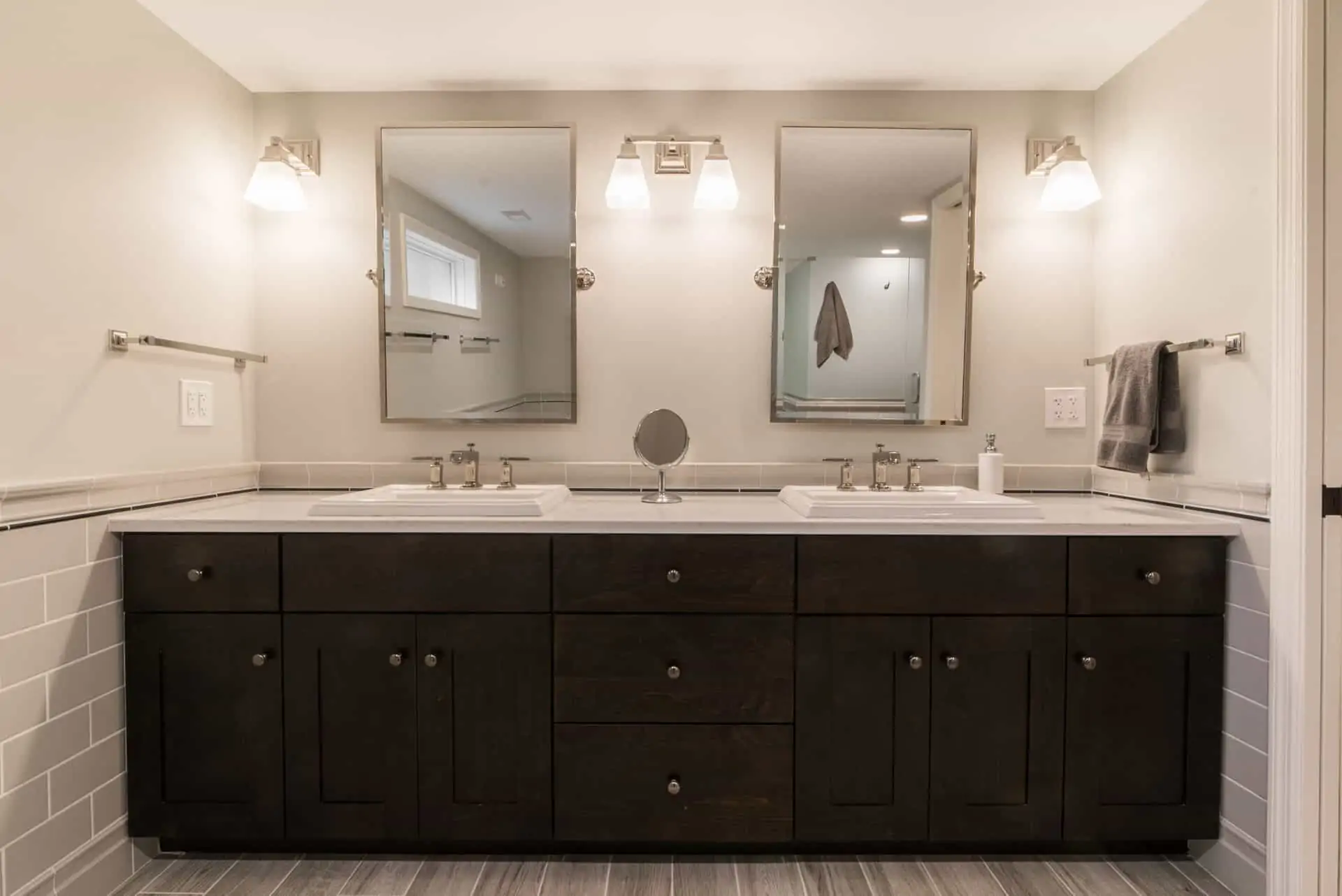 geneva master bathroom mirrors and custom sink