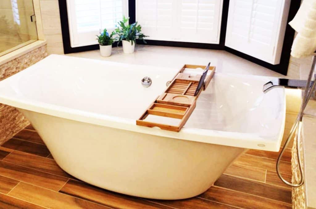 bathroom remodel free standing tub