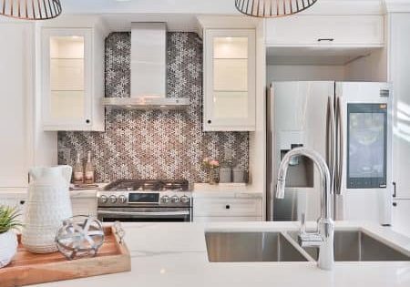 White Kitchen with Silver Details