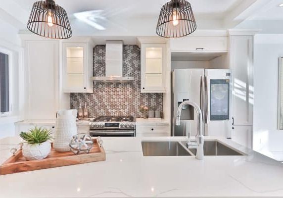 White Kitchen with Silver Details